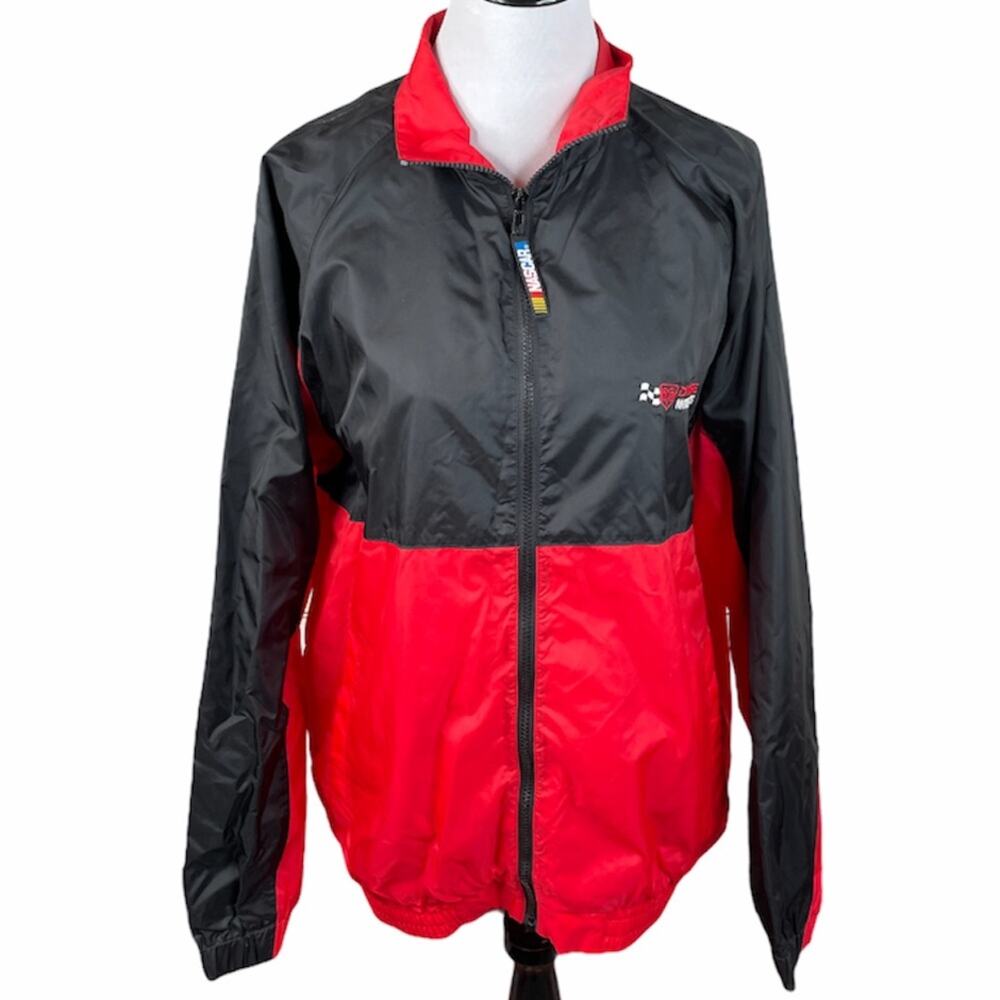 NASCAR Dodge Motorsports Rain Coat Red Black Size Large